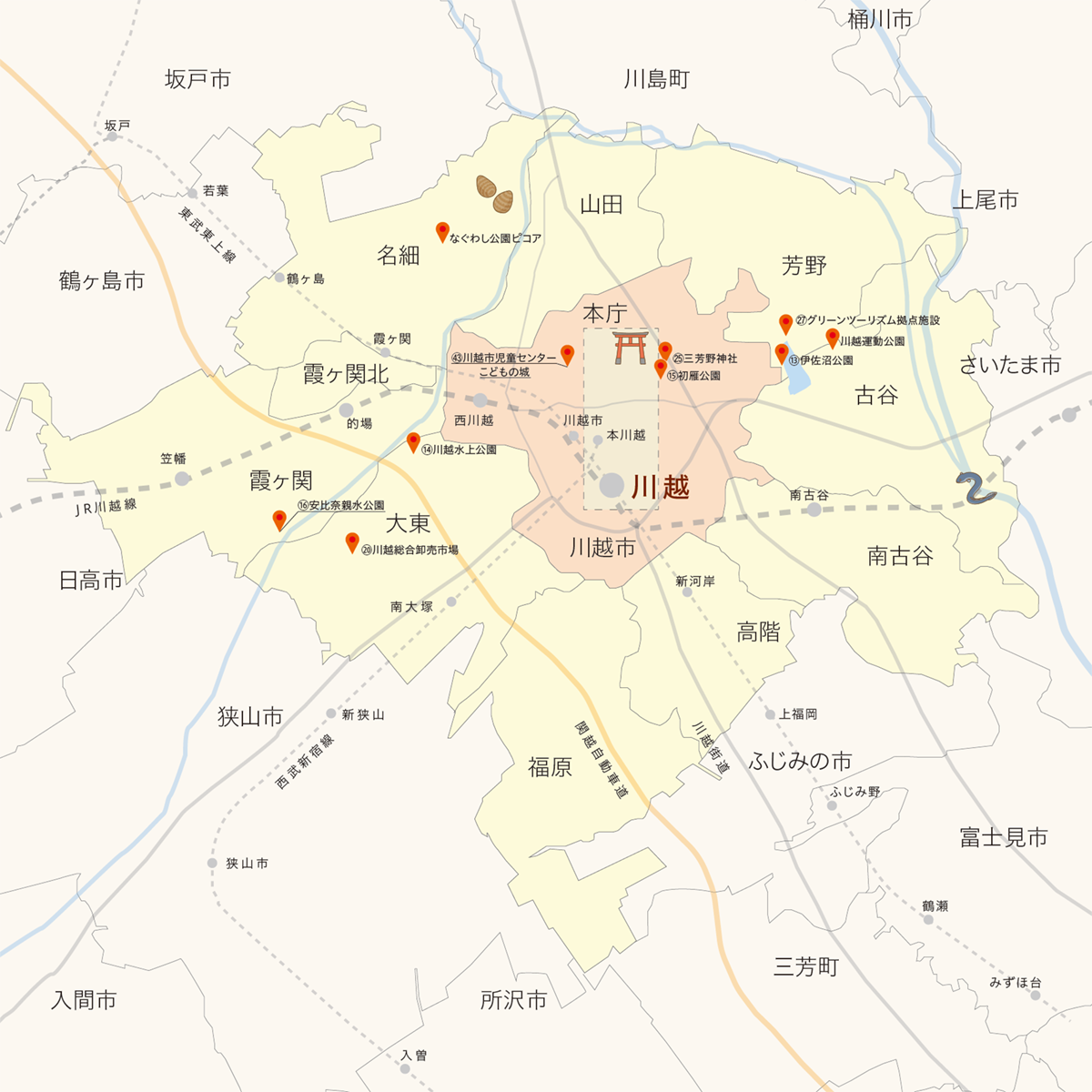 川越市全体地図